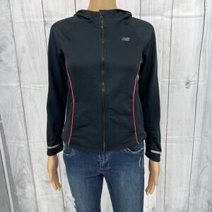 New Balance XS Womens Black Hot Pink Zip Up Hoodie Athletic Jacket